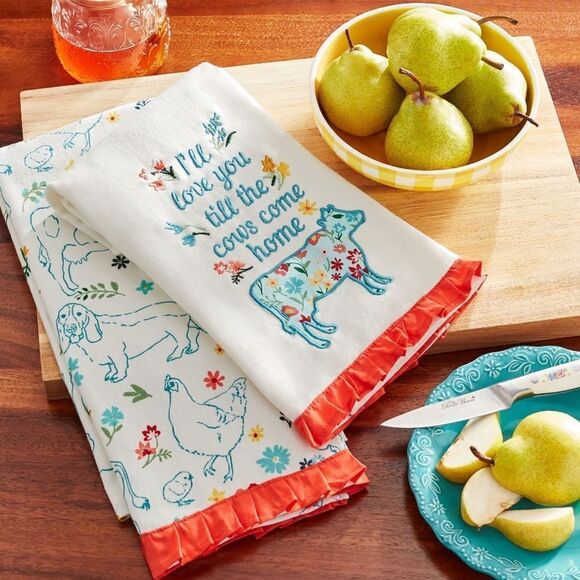 The Pioneer Women Farm Animal Print Set of 2 Kitchen Towels - Picture 6 of 6